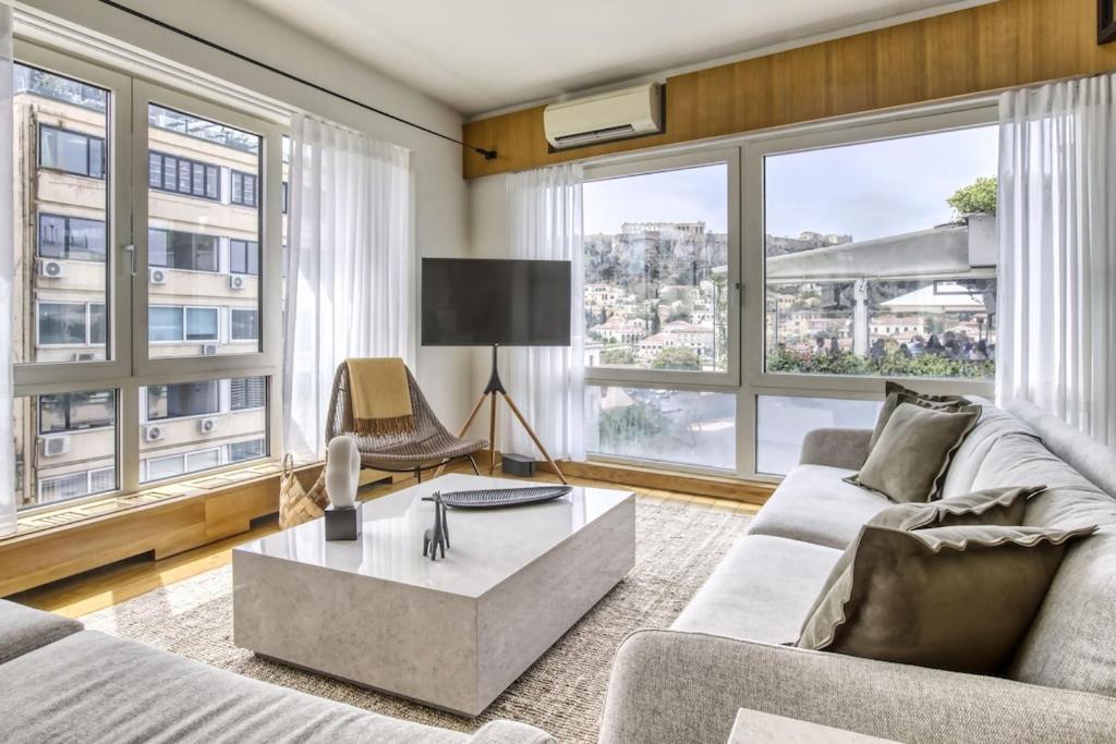 شقة Sunny Luxury Loft,Stunning Acropolis View, Jacuzzi أثينا المظهر الخارجي الصورة
